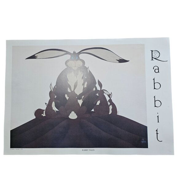 Native American Artist Bill Rabbit Pen Signed Lithograph Print Rabbit Tales - Picture 1 of 8
